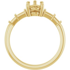 10K Yellow Gold 8.5x5.5 mm Pear Ring Mounting – image 4