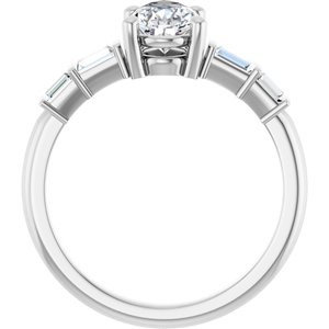 18K White Gold 8.5x5.5 mm Pear Ring Mounting – image 3