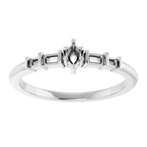 14K White Gold 3.5x2 mm Marquise Ring Mounting – image 6