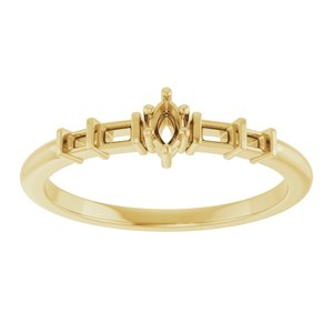 18K Yellow Gold 3.5x2 mm Marquise Ring Mounting – image 6