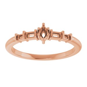 18K Rose Gold 3.5x2 mm Marquise Ring Mounting – image 6