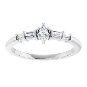14K X1 White Gold 3.5x2 mm Marquise Ring Mounting – image 5