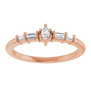 18K Rose Gold 3.5x2 mm Marquise Ring Mounting – image 5