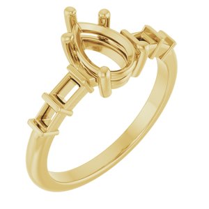 14K Yellow Gold 8.5x5.5 mm Pear Ring Mounting – image 2