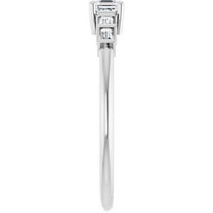 14K X1 White Gold 3x3 mm Asscher Ring Mounting – image 7