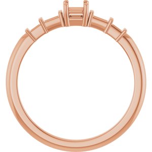 10K Rose Gold 3x3 mm Asscher Ring Mounting – image 4