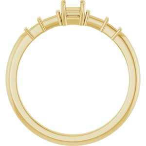 10K Yellow Gold 3x3 mm Asscher Ring Mounting – image 4