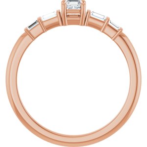 14K Rose Gold 3x3 mm Asscher Ring Mounting – image 3
