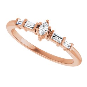 10K Rose Gold 3.5x2 mm Marquise Ring Mounting – image 8