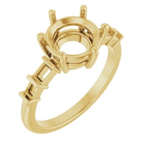 18K Yellow Gold 8.8 mm Round Ring Mounting – image 2
