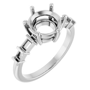 18K White Gold 8.8 mm Round Ring Mounting – image 2