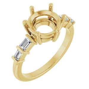 14K Yellow Gold 8.8 mm Round 1/4 CTW Lab-Grown Diamond Semi-Set Ring – image 2
