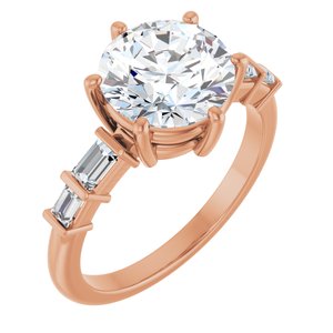 18K Rose Gold 8.8 mm Round Ring Mounting