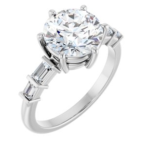 Platinum 8.8 mm Round 1/4 CTW Natural Diamond Semi-Set Ring