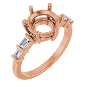 14K Rose Gold 8.8 mm Round 1/4 CTW Natural Diamond Semi-Set Ring – image 2