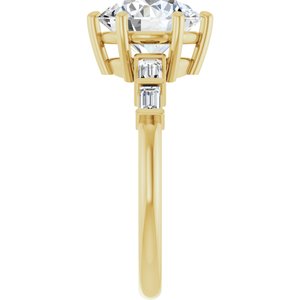 14K Yellow Gold 8.8 mm Round Ring Mounting – image 7