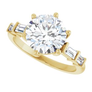 18K Yellow Gold 8.8 mm Round Ring Mounting – image 8
