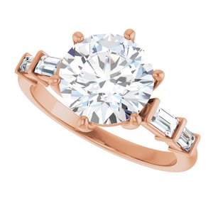 14K Rose Gold 8.8 mm Round 1/4 CTW Natural Diamond Semi-Set Ring – image 8