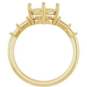 18K Yellow Gold 8.8 mm Round Ring Mounting – image 4