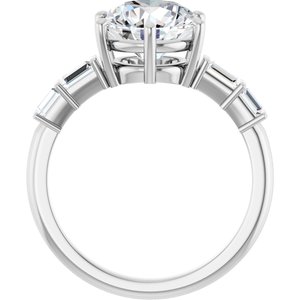 Platinum 8.8 mm Round 1/4 CTW Natural Diamond Semi-Set Ring – image 3
