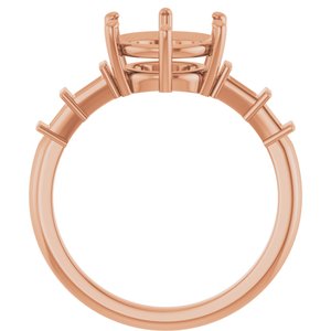 18K Rose Gold 8.8 mm Round Ring Mounting – image 4