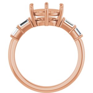 14K Rose Gold 8.8 mm Round 1/4 CTW Lab-Grown Diamond Semi-Set Ring – image 4