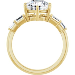 14K Yellow Gold 8.8 mm Round Ring Mounting – image 3