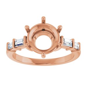 14K Rose Gold 8.8 mm Round 1/4 CTW Natural Diamond Semi-Set Ring – image 6
