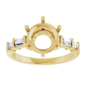 14K Yellow Gold 8.8 mm Round 1/4 CTW Lab-Grown Diamond Semi-Set Ring – image 6