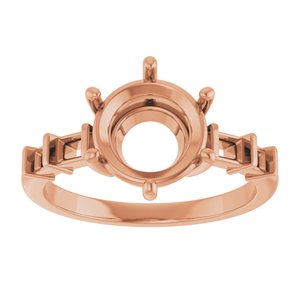 14K Rose Gold 8.8 mm Round Ring Mounting – image 6