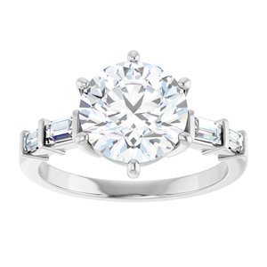 Platinum 8.8 mm Round 1/4 CTW Lab-Grown Diamond Semi-Set Ring – image 5