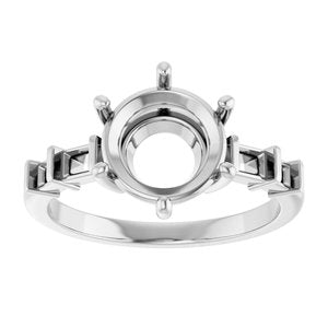 Sterling Silver 8.8 mm Round Ring Mounting – image 6