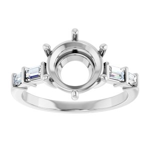 Platinum 8.8 mm Round 1/4 CTW Natural Diamond Semi-Set Ring – image 6