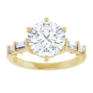 18K Yellow Gold 8.8 mm Round Ring Mounting – image 5