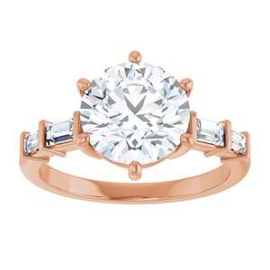 14K Rose Gold 8.8 mm Round 1/4 CTW Lab-Grown Diamond Semi-Set Ring – image 5