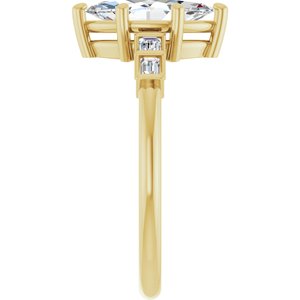 18K Yellow Gold 10.5x5.5 mm Marquise Ring Mounting – image 7