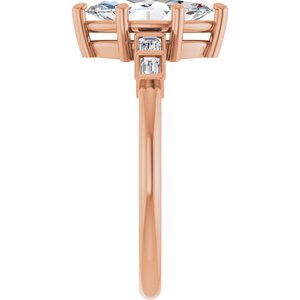 18K Rose Gold 10.5x5.5 mm Marquise Ring Mounting – image 7