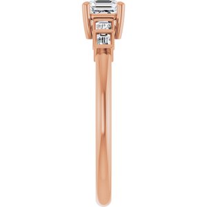10K Rose Gold 4x4 mm Asscher Ring Mounting – image 7