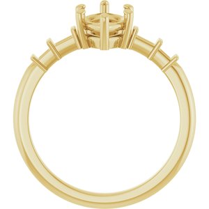 14K Yellow Gold 10.5x5.5 mm Marquise Ring Mounting – image 4