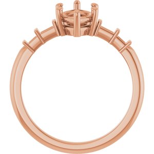 18K Rose Gold 10.5x5.5 mm Marquise Ring Mounting – image 4