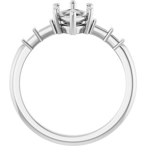 10K White Gold 10.5x5.5 mm Marquise Ring Mounting – image 4