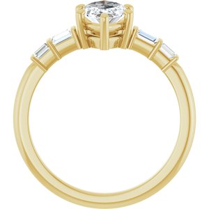 14K Yellow Gold 10.5x5.5 mm Marquise Ring Mounting – image 3