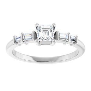 Sterling Silver 4x4 mm Asscher Ring Mounting – image 5