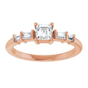 10K Rose Gold 4x4 mm Asscher Ring Mounting – image 5