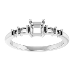Continuum Sterling Silver 4x4 mm Asscher Ring Mounting – image 6