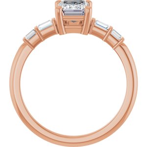 18K Rose Gold 7x5 mm Emerald Ring Mounting – image 3