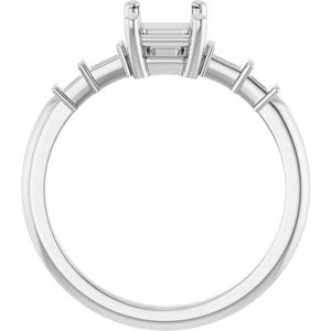 Sterling Silver 7x5 mm Emerald Ring Mounting – image 4