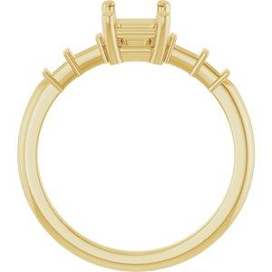 18K Yellow Gold 7x5 mm Emerald Ring Mounting – image 4