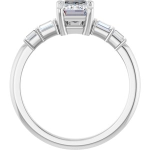 14K X1 White Gold 7x5 mm Emerald Ring Mounting – image 3