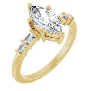 10K Yellow Gold 10.5x5.5 mm Marquise Ring Mounting